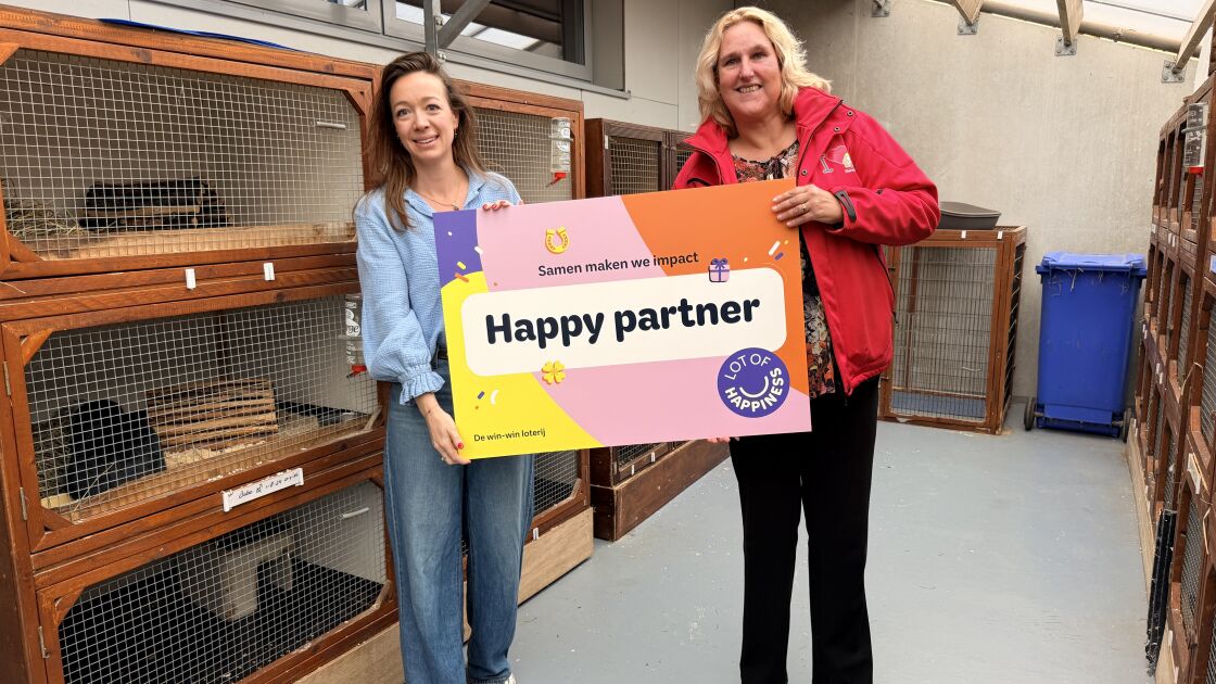 Stichting DierenLot sluit zich als 100e goede doel aan bij Lot of Happiness
